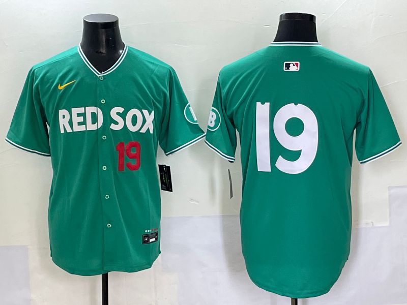 Men 2025 Boston Red Sox #19 No Name Dark Green Joint Name Nike MLB Jersey style 2